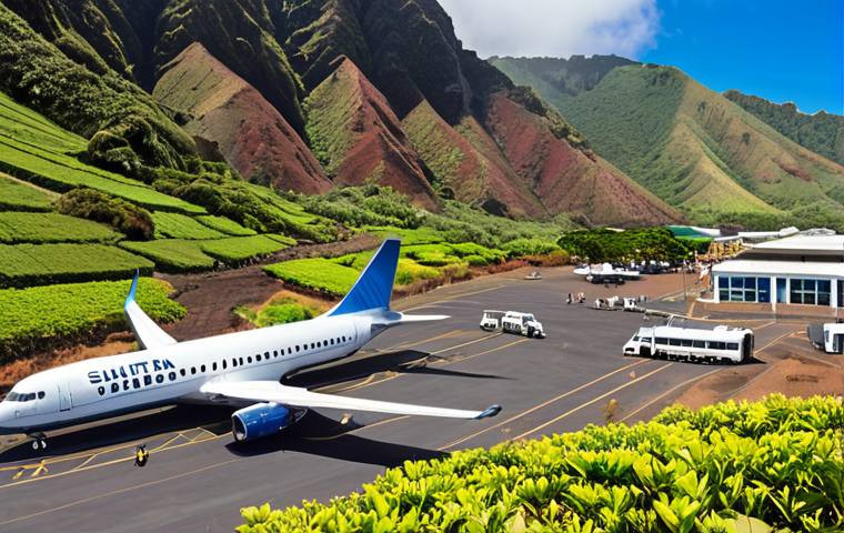 **
A vibrant, panoramic view of Saint Helena Island showcasing its natural beauty, with a modern airport nestled within the landscape. A mix of tourists and locals are engaging in eco-tourism activities, highlighting sustainable tourism. The image should convey both the potential and the challenges of balancing tourism with environmental preservation.
**